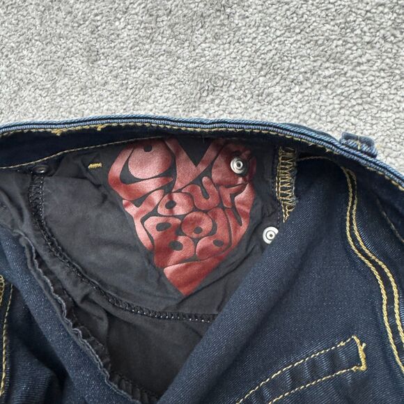 Slink Curvy Wide Leg Cropped Denim Jeans Womens 18 Blue Dark Wash Casual 42x22 - Picture 6 of 16